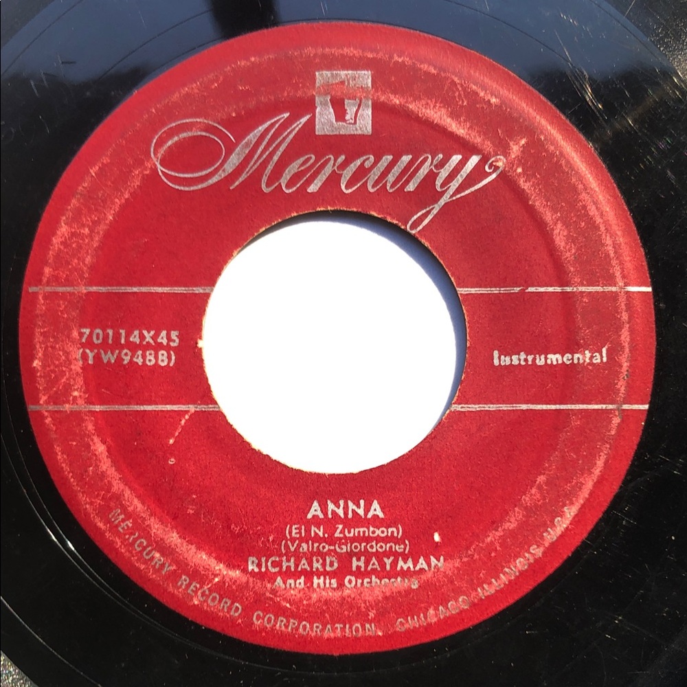 Richard Hayman Vinyl 45 Record April In Portugal/Anna ‘53